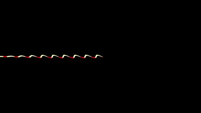 Line graph showing a continuous red and white wavy pattern on a black background indicates a recurring warning signal or an alert state within a sophisticated digital monitoring software environment.