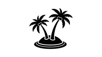 Obraz premium Tropical Island Palm Trees Icon Vector