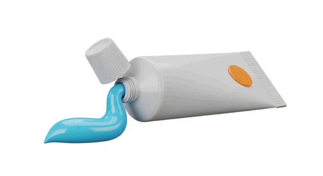 Vector illustration&nbsp;of squeezed tube of blue toothpaste on a transparent background