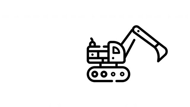 Excavator outline for construction company logo, building website illustrations, machinerythemed presentations, or industryrelated graphic designs.
