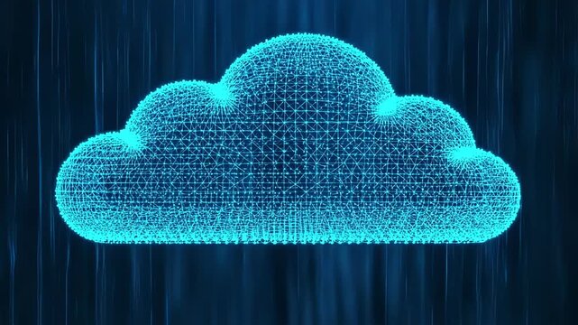 cloud computing concept with dynamic, futuristic transformations