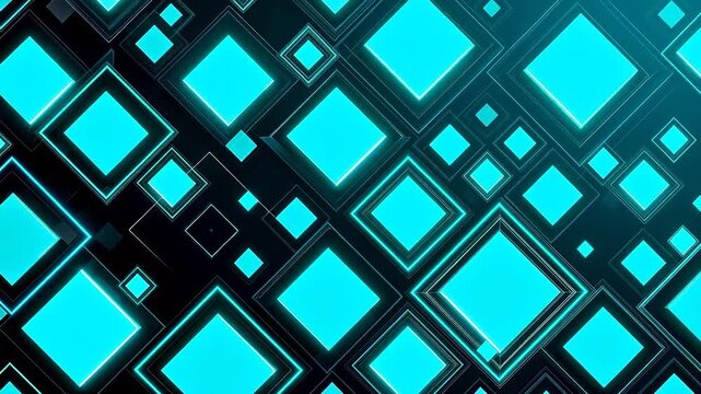 Abstract blue squares on dark background
