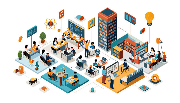 A minimalist isometric illustration depicting a server connection. Ideal for representing data transfer, cloud computing, network infrastructure, or t