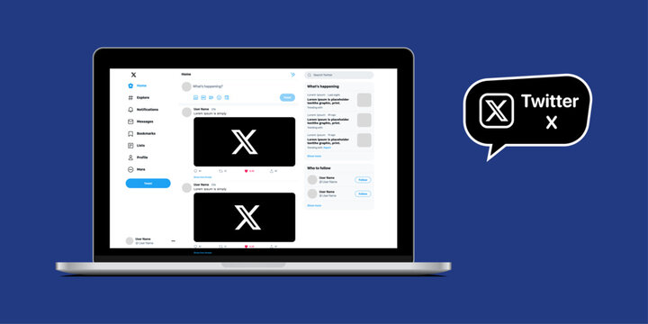 X Twitter web desktop app UI design.
