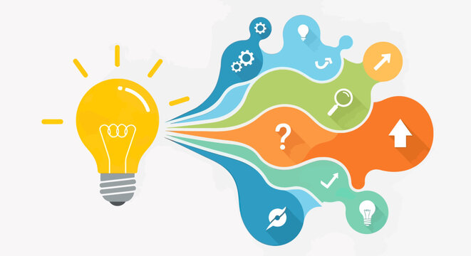 Innovation light bulb idea concept.