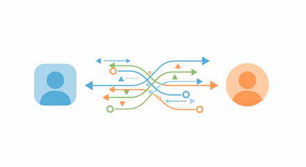 Obraz premium People Communication Connection Network Flow.