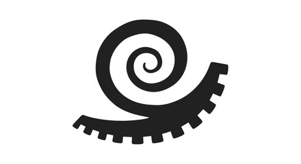 Black snail silhouette with spiral shell. © Cirus