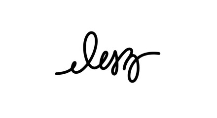 Obraz premium Black cursive script word elegance.