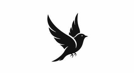 Fototapeta premium Silhouette of a bird in flight, with wings outstretched