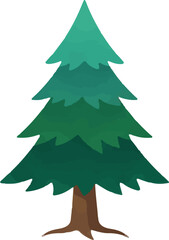 Fototapeta premium Evergreen Pine Tree Illustration - Christmas Fir Tree Vector