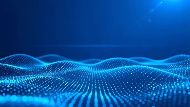 Blue glowing dot wave pattern