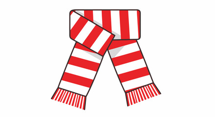 Obraz premium Red and white striped woolen scarf.