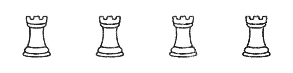 Sketch white rook icon design set © David Zydd