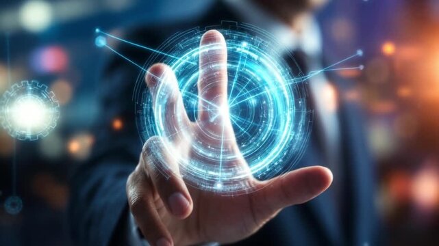 Futuristic digital interface interaction, suitable for technology presentations, scifi designs, user experience concepts, and innovationrelated content creation.