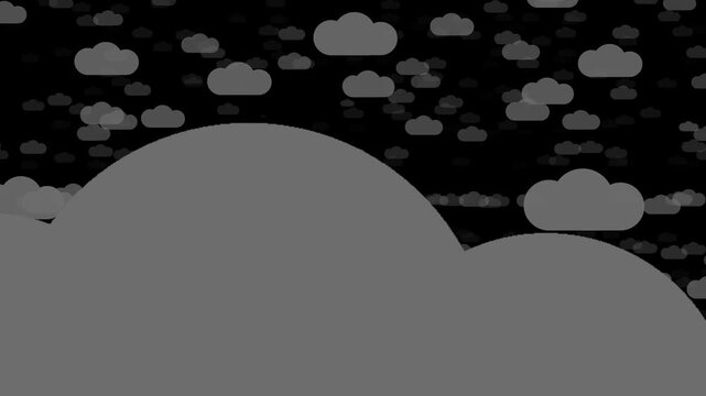 Minimal winter snow landscape silhouette calm looping background clouds serene frosty horizon tranquil scenic white nature cold atmosphere peaceful minimalist sky soft gradient subtle motion seamless 