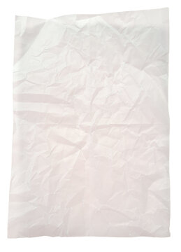 Feuille de papier calque froiss&eacute;e sur fond transparent PNG &mdash; Crumpled tracing paper sheet on transparent background PNG