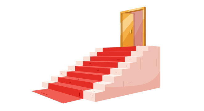 Animated Illustration of a Grand Staircase Leading to a Doorway