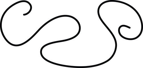 Obraz premium Black swirly line art design element isolated on transparent background for graphic resources and creative projects decorative shapes