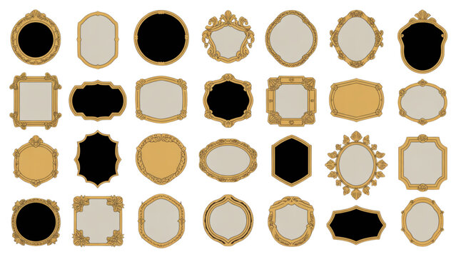 Assorted colorful buttons with varied shapes and sizes isolated on transparent background