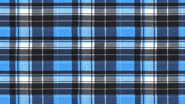 Blue Flannel Fabric Texture Soft Plaid Cloth Background