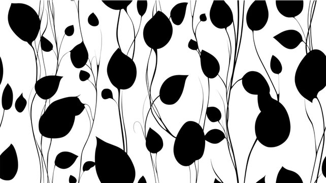 Pothos vine leaves forming elegant seamless pattern. Pothos vine leaves and branches creating a repeating organic pattern on white background
