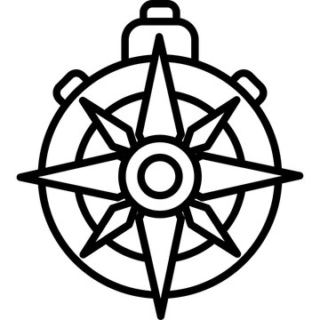 Compass Navigation Line Icon