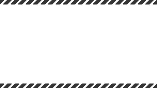 手書きの黒い斜めストライプの上下帯フレーム - シンプルでおしゃれな背景透過素材 - 16:9
