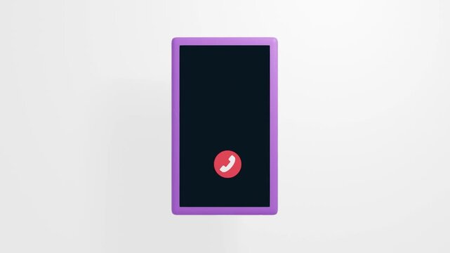 Mobile phone vibrating with incoming call icon change