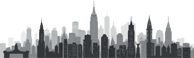 Fototapeta premium buildings skyline outline for header