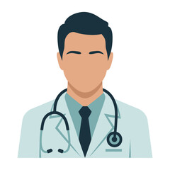 Fototapeta premium Vector of a smiling doctor wearing a stethoscope around his neck