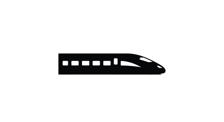 A sleek modern high speed train is depicted in a striking black silhouette © Mama