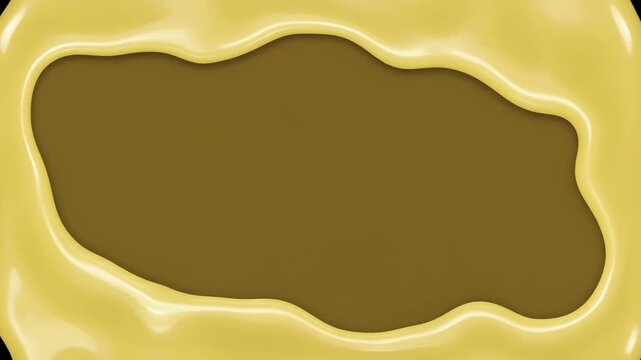 蜜ろうが溶けて固まる半透明の縁が揺らぐ淡黄色の有機的クラフトフレーム背景