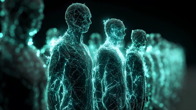 Futuristic Digital Human Network Technology Concept