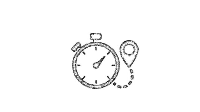 Sketch pace icon animation - smooth progressive reveal