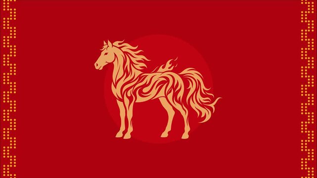 Luxury Stallion Horse Logo Animation Loop in 4K UHD