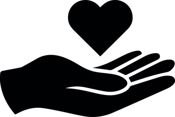 Obraz premium Open palm with heart for healthcare support services