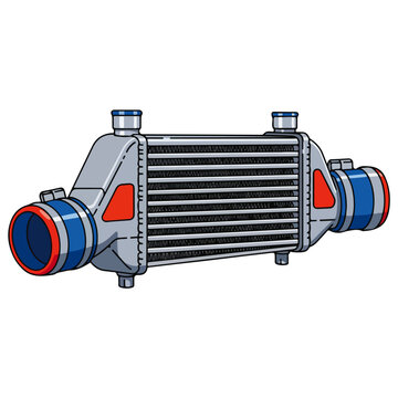 automotive intercooler flat vector illustration design