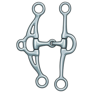 Cartoon Horse Snaffle Bit Equestrian Vector Graphic Template