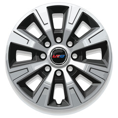 Obraz premium polished aluminum alloy truck wheel rim flat vector illustration