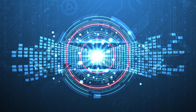 Abstract background. Scientific and technological concept with the use of technical elements formed in the shape of a circle. Vector