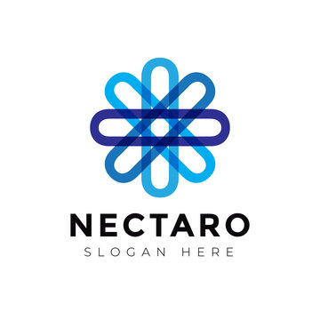 Nectar brand product flower concept modern logo design vector