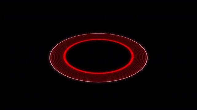 3D Circles Line X60 Degrees Ripples S Red Animation Loop