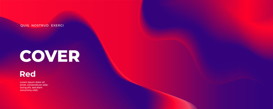 Abstract fluid gradient background with flowing smooth wavy shapes in deep red and dark purple colors