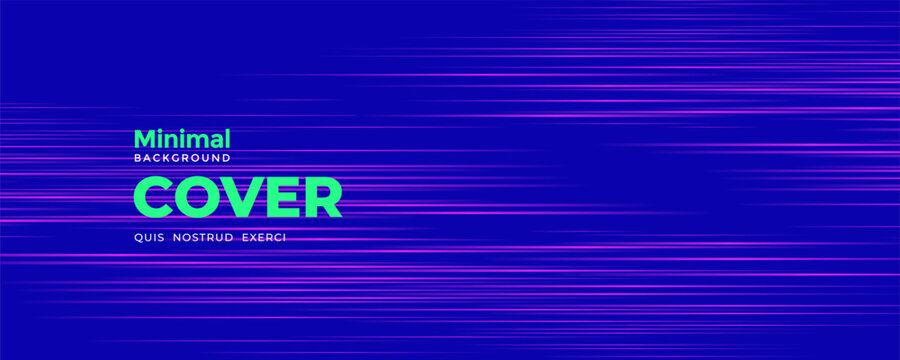 Minimalist abstract background with horizontal pink speed lines on a dark blue