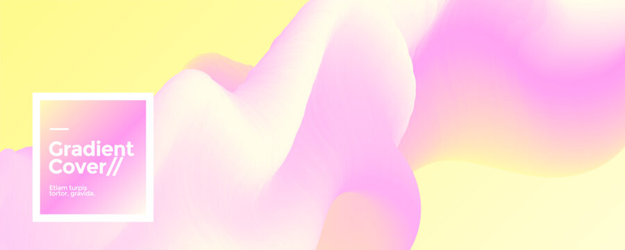 Soft abstract gradient background with flowing voluminous pink and cream wavy shapes on a pale yellow backdrop
