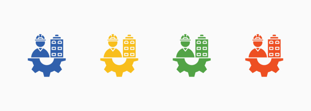 Engineering Icon Set Color Multiple Style Collection Element For Design