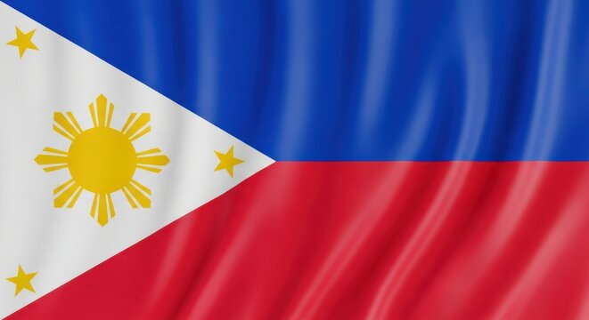 Philippine flag with blue red and white colors national flag