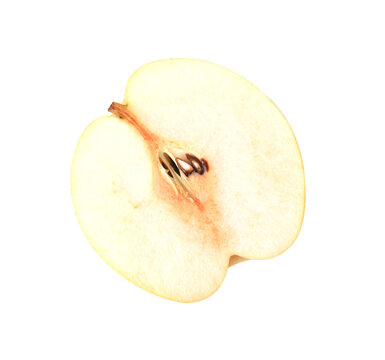 Half of Chinese pear nashi pyrus pyrifolia on transparent png