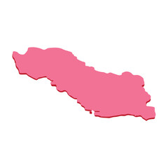 Fototapeta premium Pink Island Outline
