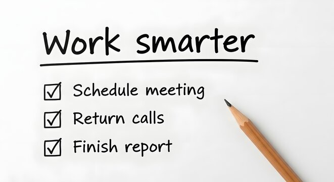 A notepad with a to-do list and a pencil on a clean white surface for organization and productivity